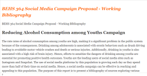BEHS 364 Social Media Campaign Proposal - Working Bibliography