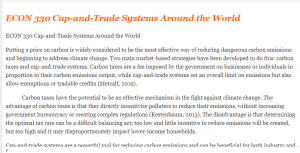 ECON 330 Cap-and-Trade Systems Around the World
