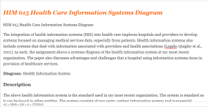 HIM 615 Health Care Information Systems Diagram