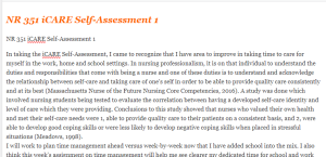 NR 351 iCARE Self-Assessment 1