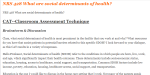 NRS 428 What are social determinants of health