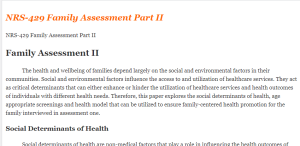 NRS-429 Family Assessment Part II
