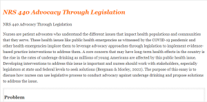 NRS 440 Advocacy Through Legislation