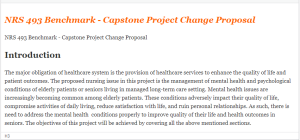 NRS 493 Benchmark - Capstone Project Change Proposal