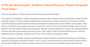 NUR-590 Benchmark - Evidence-Based Practice Project Proposal Final Paper