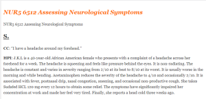 NUR5 6512 Assessing Neurological Symptoms
