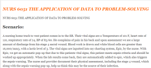 NURS 6051 THE APPLICATION OF DATA TO PROBLEM-SOLVING