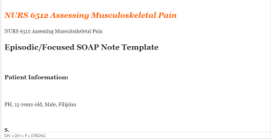 NURS 6512 Assessing Musculoskeletal Pain