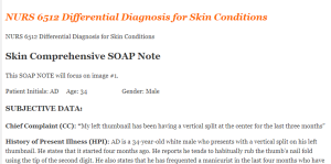 NURS 6512 Differential Diagnosis for Skin Conditions