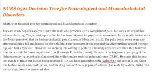 NURS 6521 Decision Tree for Neurological and Musculoskeletal Disorders