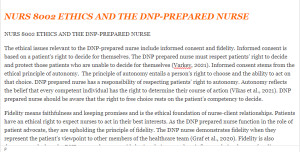 NURS 8002 ETHICS AND THE DNP-PREPARED NURSE