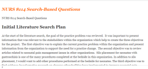 NURS 8114 Search-Based Questions
