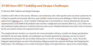 NURS 8210 HIT Usability and Design Challenges