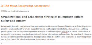 NURS 8302 Leadership Assessment