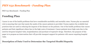 PHN 652 Benchmark - Funding Plan