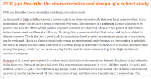 PUB 540 Describe the characteristics and design of a cohort study