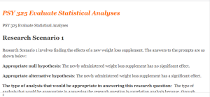 PSY 325 Evaluate Statistical Analyses