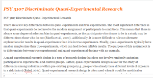 PSY 5107 Discriminate Quasi-Experimental Research